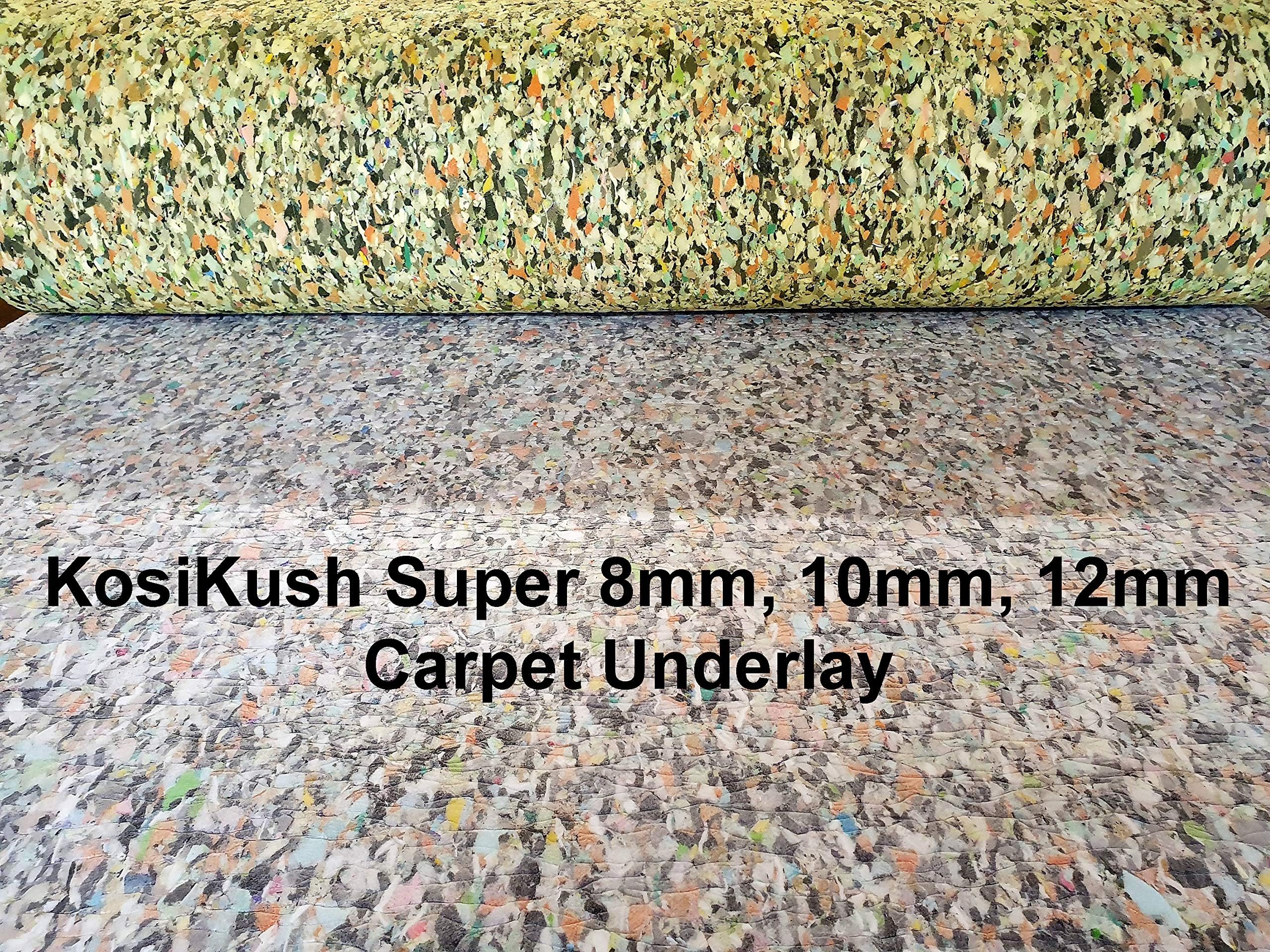 KosiKush® Super 8,10, 12mm Thick cushion Carpet Underlay Made In The UK By Interfloor, Conforms To BS5808:1991. (12mm Thickness, 15m Covers 20.55m2)
