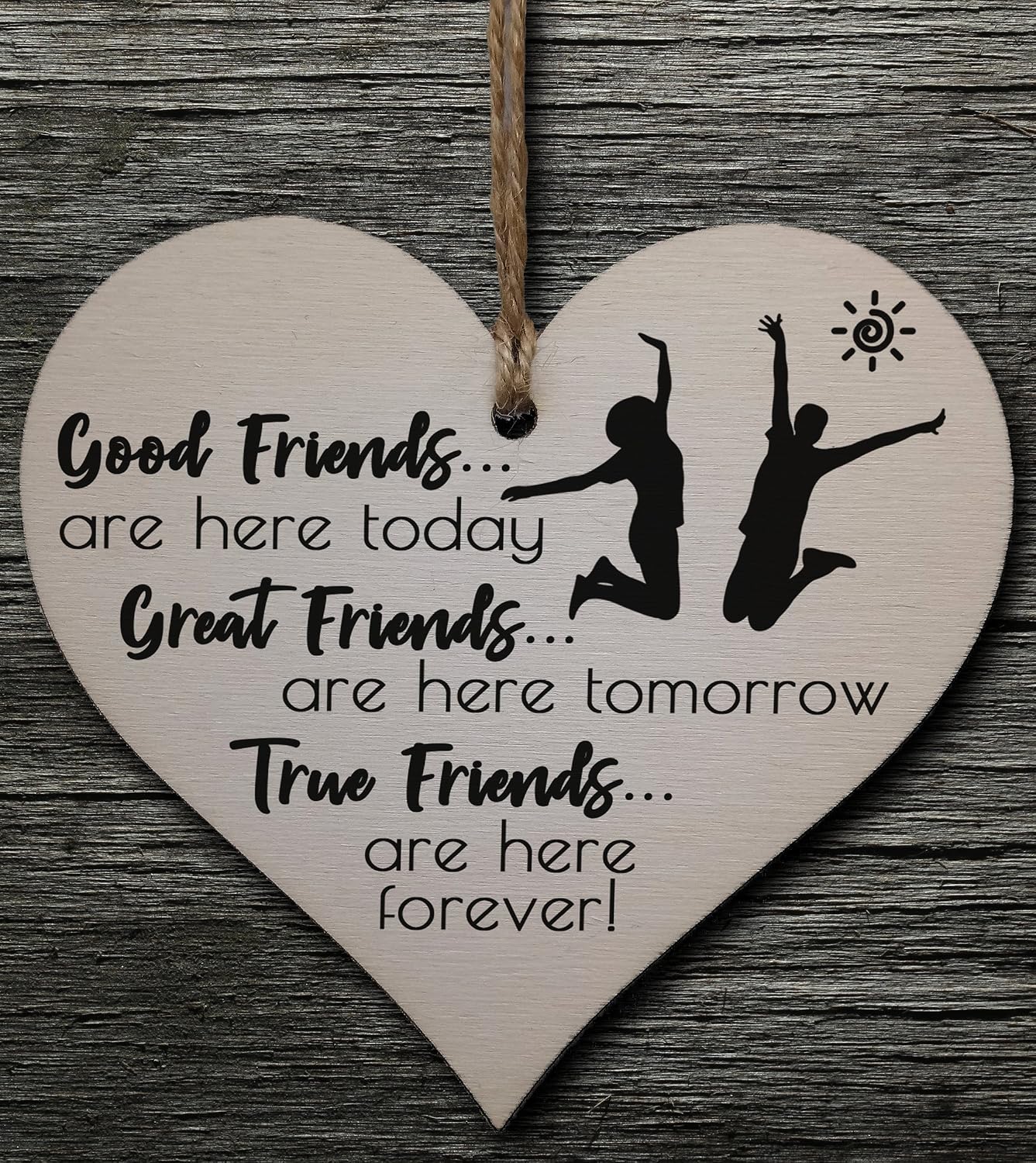 Friendship Heart Gift Plaque, Wooden Hanging Sign with Sentimental Message, Best Friend, Work Friend or BFF Present - Image 3