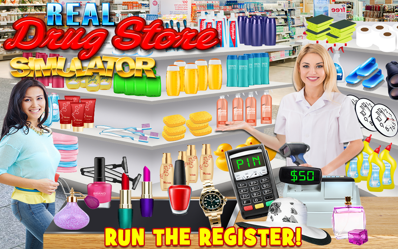 Real Drugstore, Credit Card & Cash Register Simulator Kids