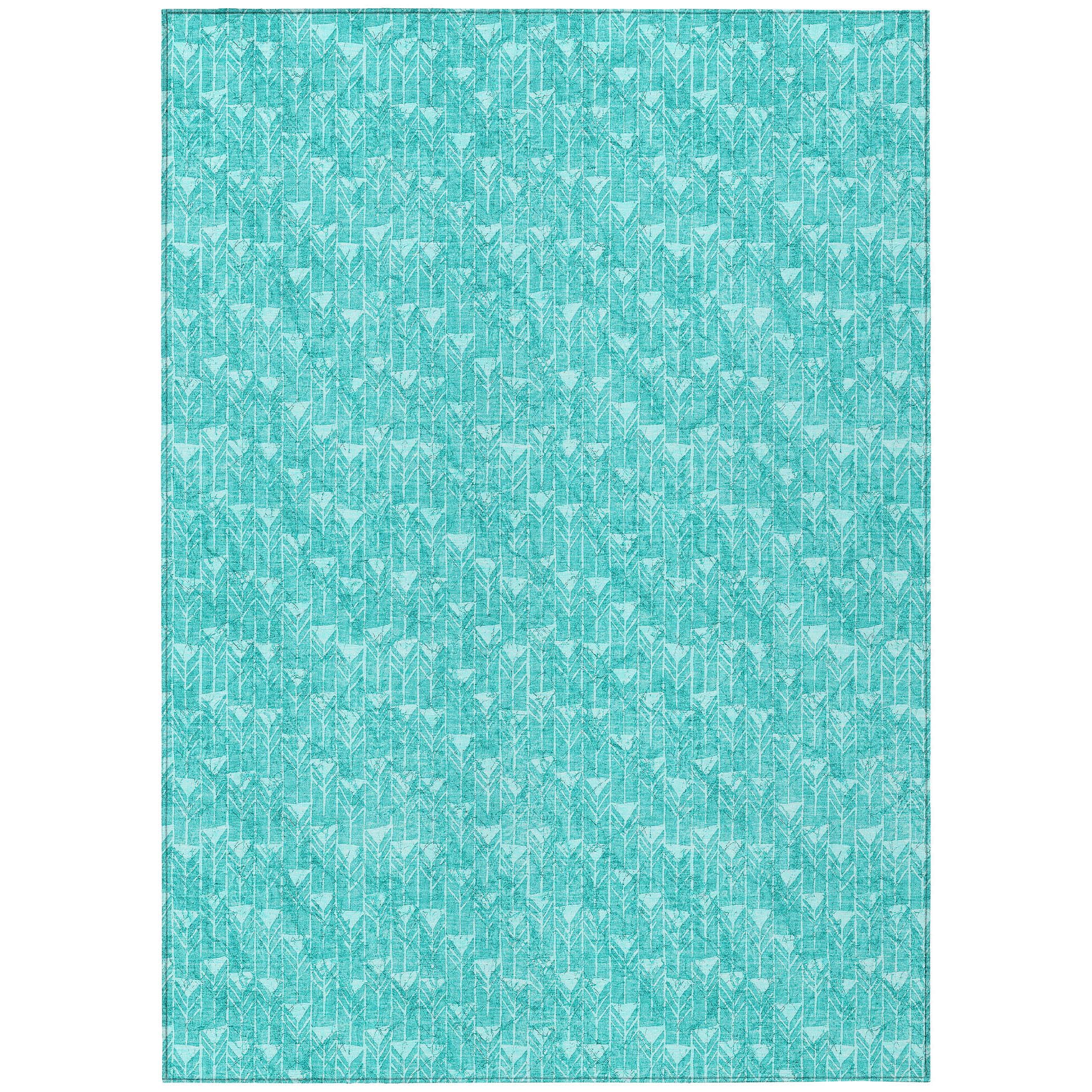 Photo 1 of Addison Rugs Chantille ACN514 Teal 5' x 7'6 Indoor Outdoor Area Rug, Stain Resistant, Machine Washable, Non Shedding, Bedroom, Living Room, Dining Room, Kitchen Rug