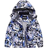 Pursky Boy's Waterproof Ski Jacket Kids Winter Snow Coats Fleece Raincoats Parka