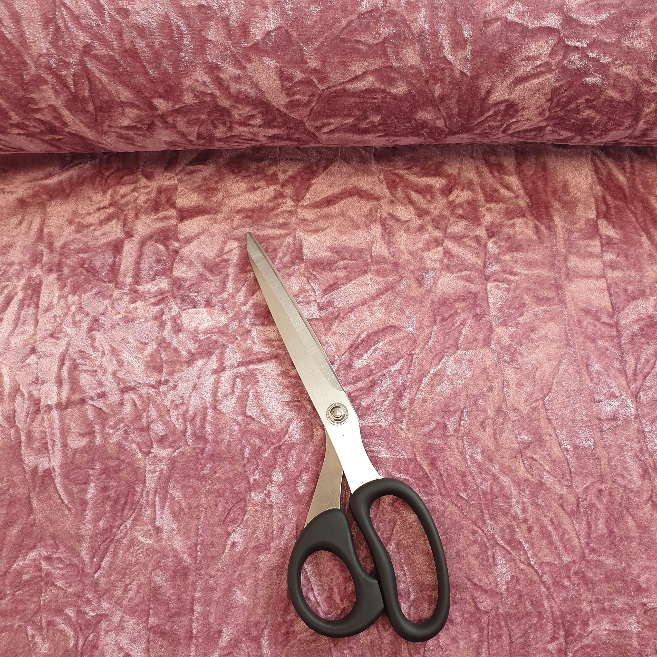 Textile Station Premium Quality Marble Crushed Velvet Medium Weight Stretch Fabric Material 58" Wide Available in 26 Colours (Dusty Pink)