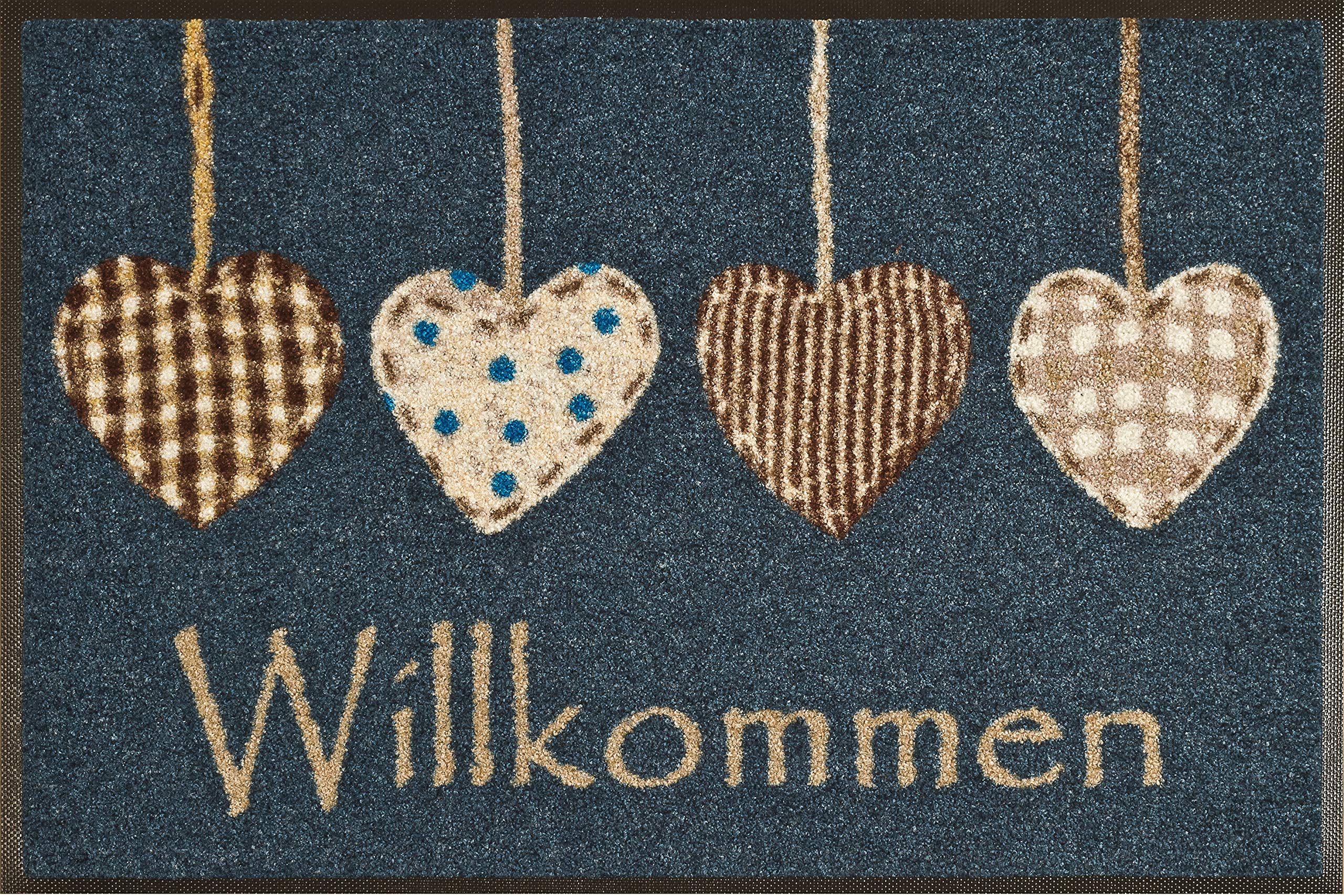 Wash + Dry Cottage Hearts 052173 Doormat 50 x 75 cm