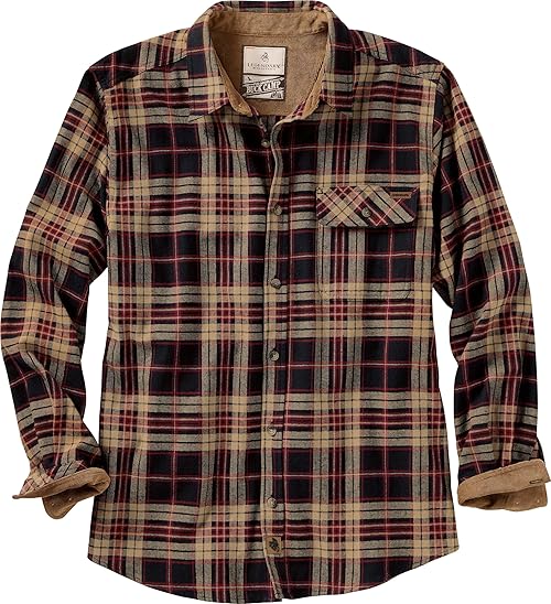 Legendary Whitetails Men's Standard Flannel Shirt Long Sleeve Button Down 100% Cotton, Frontier Plaid, XX-Large