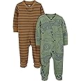 Simple Joys by Carter's Baby Boys' 2-Pack 2-Way Zip Cotton Footed Sleep and Play