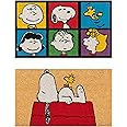 Gertmenian Peanuts Snoopy Coir Doormat - 2x3 Welcome Mat (2-Pack), Ideal for High Traffic Areas in Front Door, Garage, Entryway - House/Peanut Patch, 80003