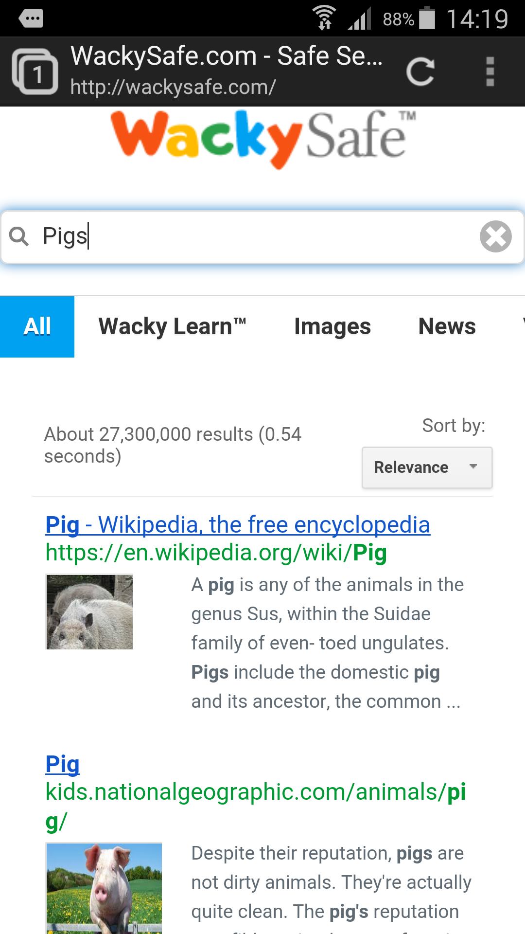 Kids Safe Browser WackySafe™ Appstore for Android
