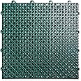 Big Floors DT40EVGN DuraGrid Outdoor Modular Interlocking Multi-Use Plastic Deck Tile, 40 Pack, Evergreen