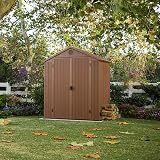 Keter Darwin Outdoor Apex Double Door Garden Storage Shed 6x4ft Brown view 9