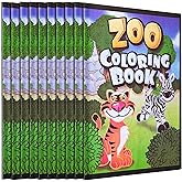 18Pcs Zoo Animal Coloring Books Bulk for Kids - 9"x11" Animal Party Favors with Jungle Safari Animals and Activity Sheets for Goodie Bags, Classrooms and Themed Birthday Supplies (Pack of 18)
