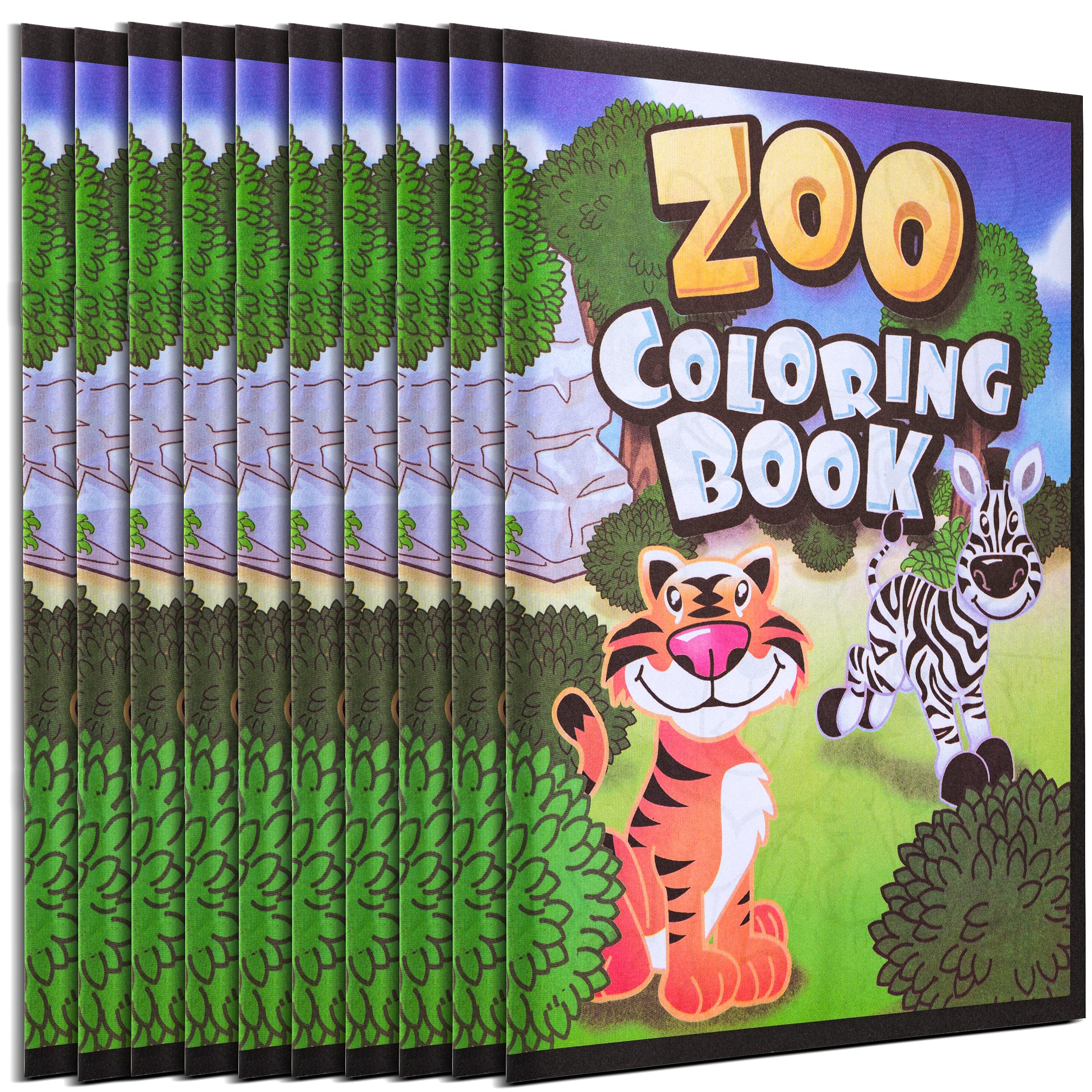 Photo 1 of 18Pcs Zoo Animal Coloring Books Bulk for Kids - 9"x11" Animal Party Favors with Jungle Safari Animals and Activity Sheets for Goodie Bags, Classrooms and Themed Birthday Supplies (Pack of 18)