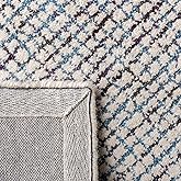 SAFAVIEH Abstract Collection Area Rug - 10' x 14', Ivory & Navy, Handmade Wool, Ideal for High Traffic Areas in Living Room, 