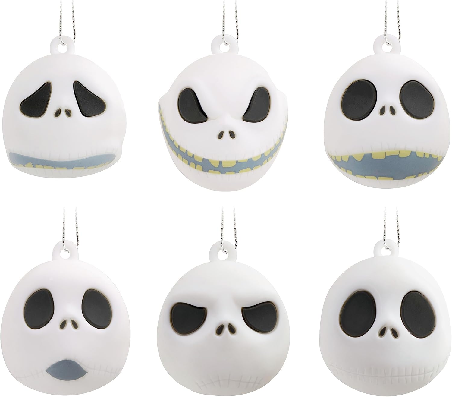 Ornaments - Hallmark Disney Tim Burton's The Nightmare Before Christmas Jack Skellington Heads Miniature Christmas Ornaments,Plastic, Set of 6
