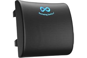 Everlasting Comfort Lumbar Support Pillow for Office Chair - Gel Infused Back Cushion for Chair, Car, Couch - Lumbar Pillow Promotes Better Posture, Back Pain Relief - Ideal for Gaming and Desk Chairs