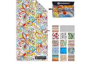 ECCOSOPHY Microfiber Beach Towel - Sand Free Towels are Quick Dry, Light Weight, Super Absorbent - Perfect Pool, Travel, Cruise, Camping Essentials - Oversized Extra Large for Adults 71x35 in