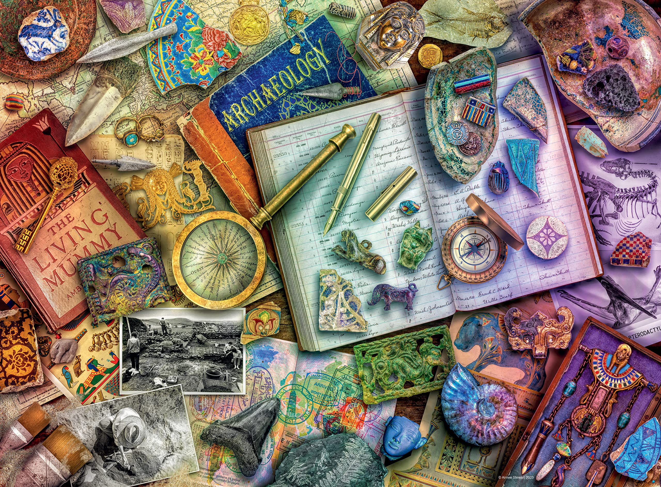 Ravensburger Aimee Stewart The Archaeologist’s Desk 500 Piece Jigsaw Puzzle for Adults and Kids Age 10 Years Up