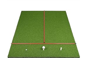 CHAMPKEY PRO Golf Hitting Mats | Premium Turf with Rubber Foam Padding Golf Practice Mats | Come with 2 Alignment Sticks and 