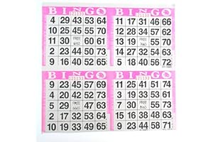 TMAZZMT SmallToys 4 on Pink Bingo Paper Game Cards - 750 Sheets - 8 Inch Square Size Disposable Sheet - Made in USA