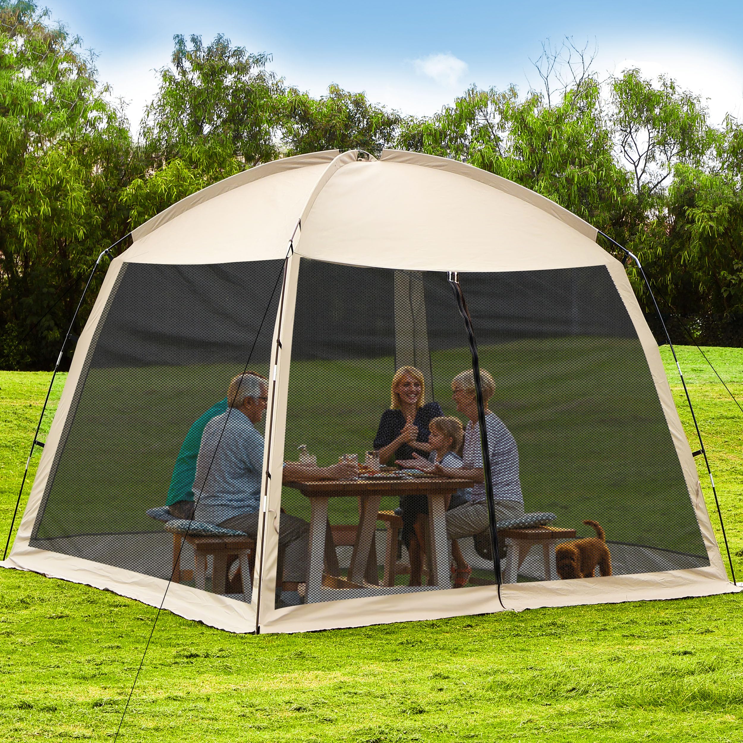 Photo 1 of 12' X 12' Screen House Room - Camping Screen Tent 8-10 Person&Instant UV Resistant Sun Shelter,Easy to Set up&Mosquito net Tent&Waterproof,Suitable for Family Camping Trip,Backyard,Picnic