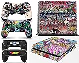 PS4 Console Graffiti Skin Decal Vinal Sticker + 2