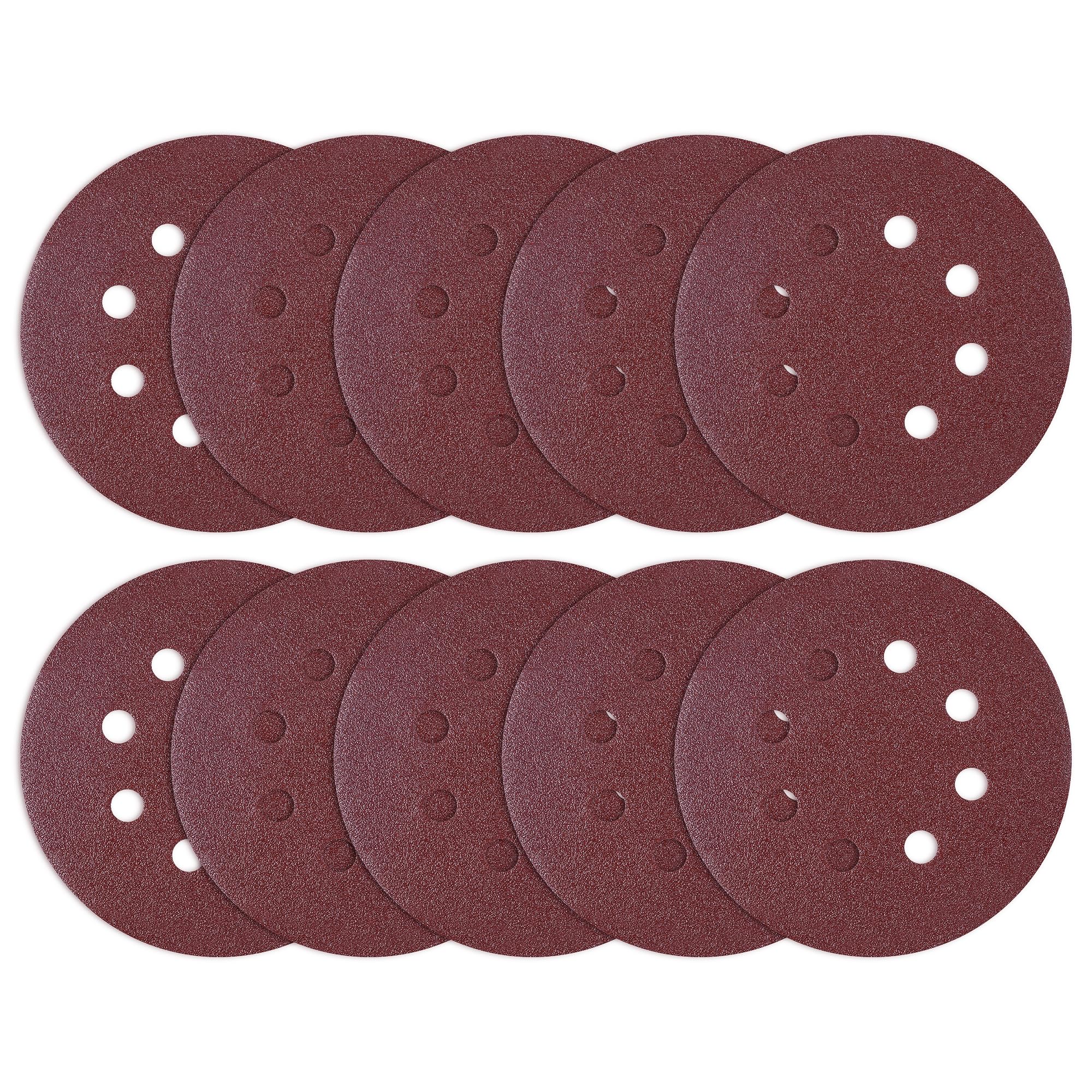 MIDO Professioanl Abrasive 110 PCS 125 mm 80 Grit Sanding Discs 5 Inch 8 Hole Sandpaper Sanding Pads Sanding Disc Hook and Loop Round Orbital Sander Pads for Sanding — image 1