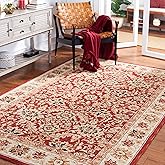 SAFAVIEH Chelsea Collection Area Rug - 5'3" x 8'3", Red & Ivory, Hand-Hooked French Country Wool, Ideal for High Traffic Area