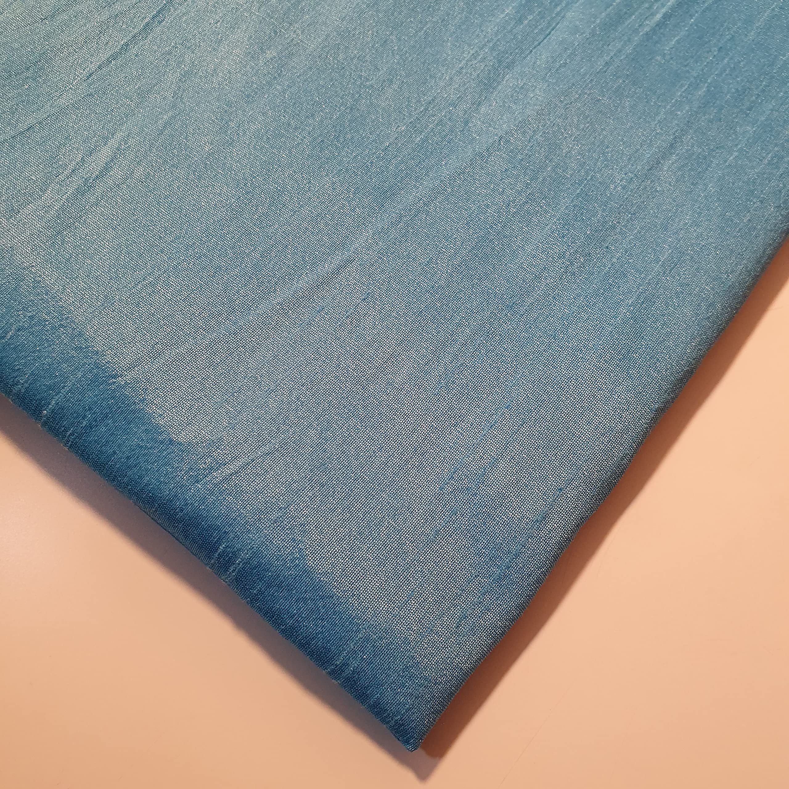 Plain Dyed Slub Shot Faux Dupion Raw Silk Craft Fabric Suitable for Dressmaking, Wedding, Prom - Dress Craft Fabric Material 44" - 112 cm Wide Sold As 1 Meter Pre - Cut Lengths (Kingfisher)