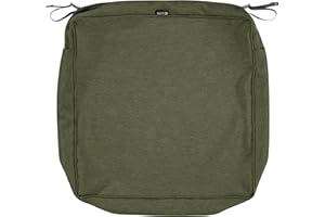 Classic Accessories 60-049-011101-RT Montlake Patio Seat Cushion Slip Cover, Heather Fern, 25" x 25" x 5" Thick