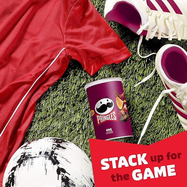 PRINGLES POTATO CRISPS CHIPS, LUNCH SNACKS, OFFICE AND KIDS SNACKS, GRAB N’ GO SNACK PACK, BBQ, 2.5OZ CAN (1 CAN)