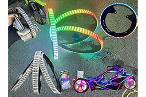 YDZWAVUI 3PCS Brightest Quad Row 4Rolls LEDs RGB Dream Color Chasing Wheel Lights for All Polaris Slingshot S/R/SL/SLR/GT 2015-2025 Bluetooth + Remote