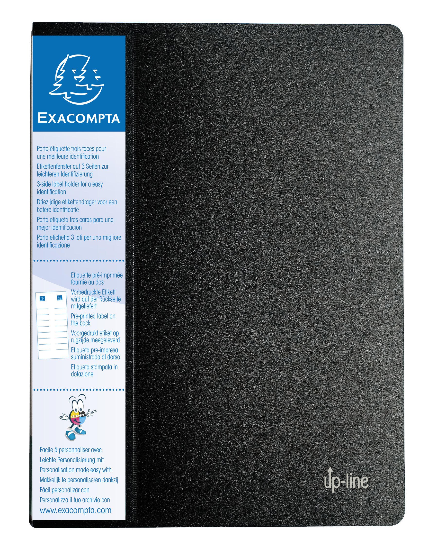 Exacompta - Ref 88201E - Opaque PP Display Book - 240 x 320mm in Size, Suitable for A4 Documents, Crystal Clear Pockets, 0.8mm Polypropylene, 20 Pockets, 40 Viewing Pages - Black