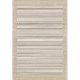 Couristan Monaco Indoor Outdoor Area Rug – 3'9" x 5'5" in Cocoa Natural-Ivory, Durable Flatwoven Stripe Design Rug – Entryway