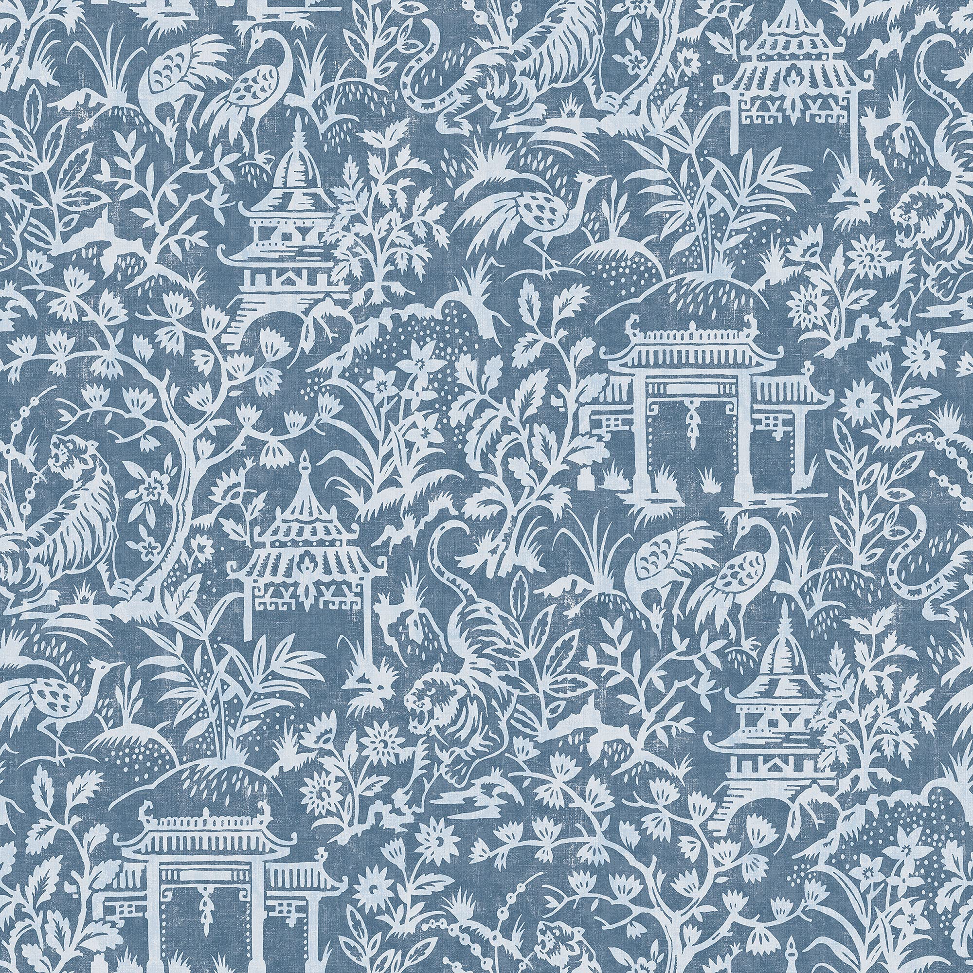 Galerie G78508 Secret Garden Toile Wallpaper, Blue, 10m x 53cm