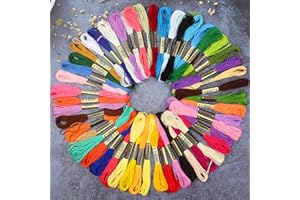 50 Skeins Embroidery Floss Friendship Bracelet String Rainbow Color Hand Embroidery Thread for Cross Stitch,String Art,Bracel