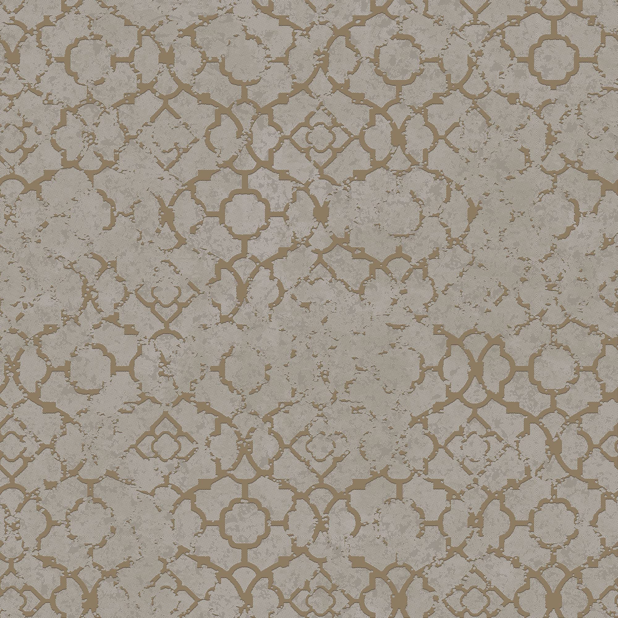 Galerie DWP0246-06 Emporium Aged Quatrefoil Wallpaper, Beige/Gold, 10m x 53cm