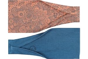 Maven Thread Workout Headbands for Women, 2Pack - 4 inch Thick Wide, Non Slip Sweatbands for Women, Ideal for Exercise, Gym Hairband for Athletic Workouts and Yoga, Black Marble