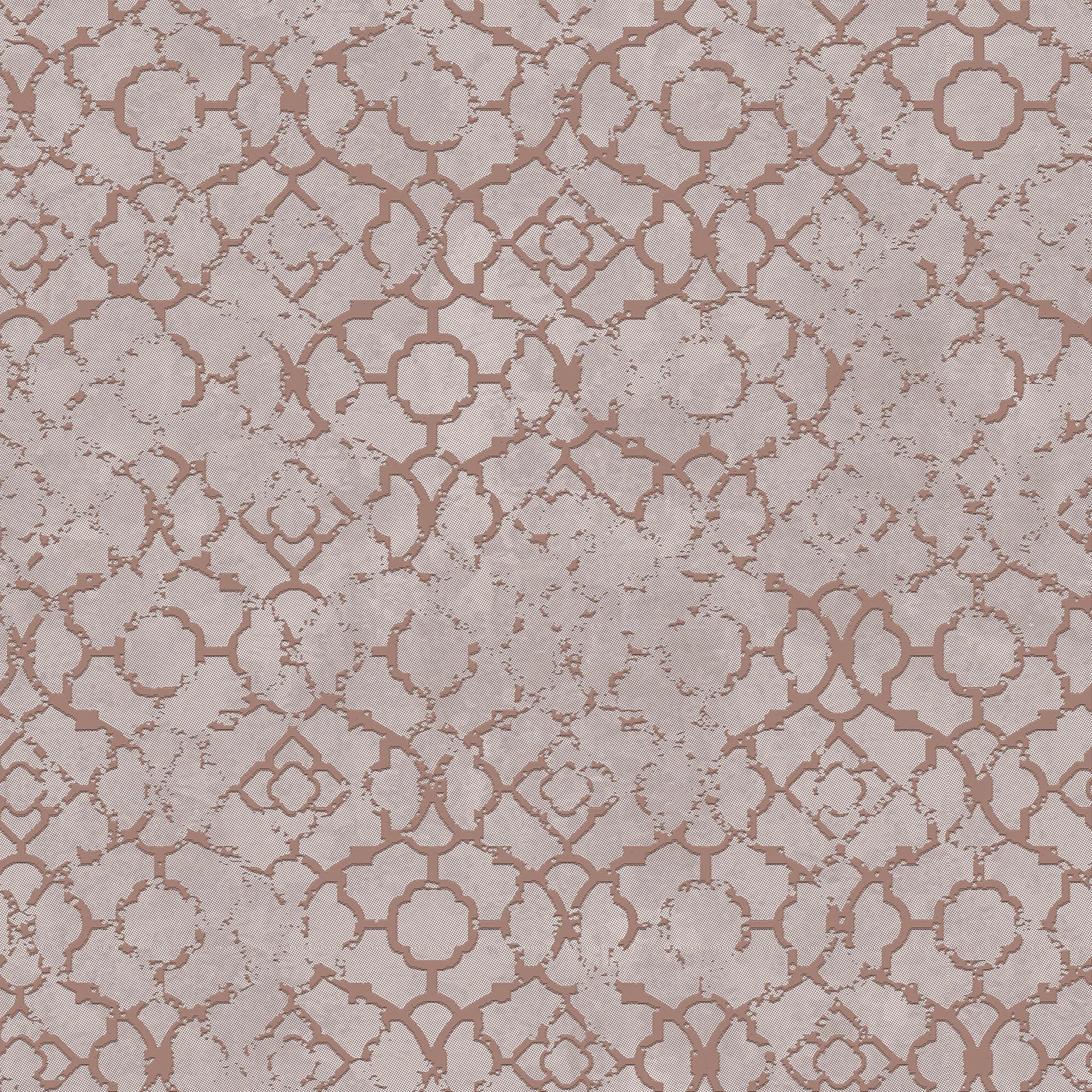 Galerie DWP0246-04 Emporium Aged Quatrefoil Wallpaper, Pink/Rose Gold, 10m x 53cm