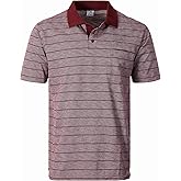 Gioberti Mens Regular Fit Yarn Dye Striped Short Sleeve Polo Shirt with Pocket