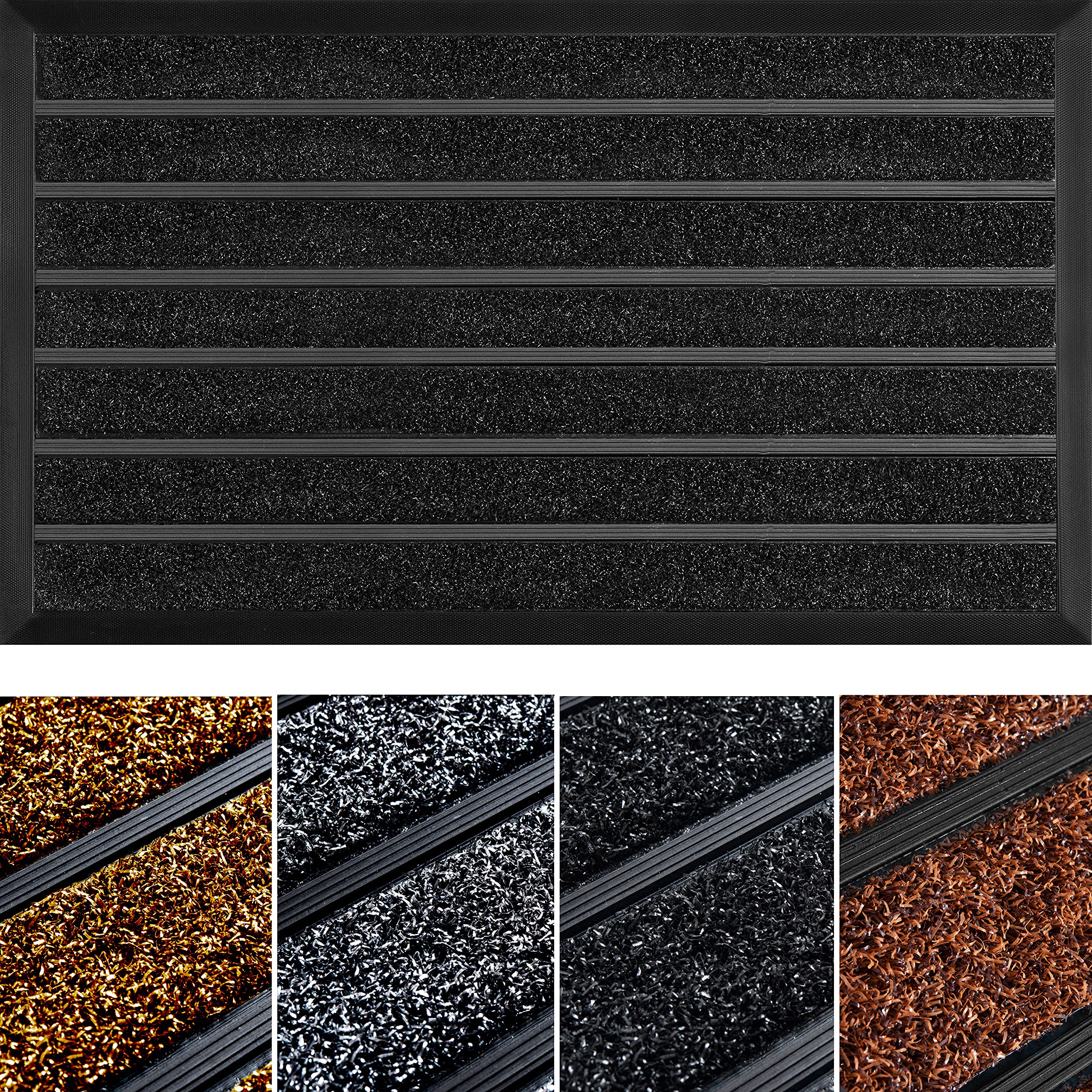 Extra Durable Door Mat 30x18 - Welcome Mats for Front Door Outdoor - Welcome Mat - Heavy Duty Front Door Mat - Door Mats for Outside Entry - Entryway Rug - Black Doormat