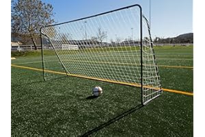 Vallerta 12 x 6 Ft. Powder Coated Galvanized Steel Soccer Goal w/Net. 12x6 Foot AYSO Regulation Size Portable Training Aid. Ultimate Backyard Goal, All Weather, One Year Warranty. New