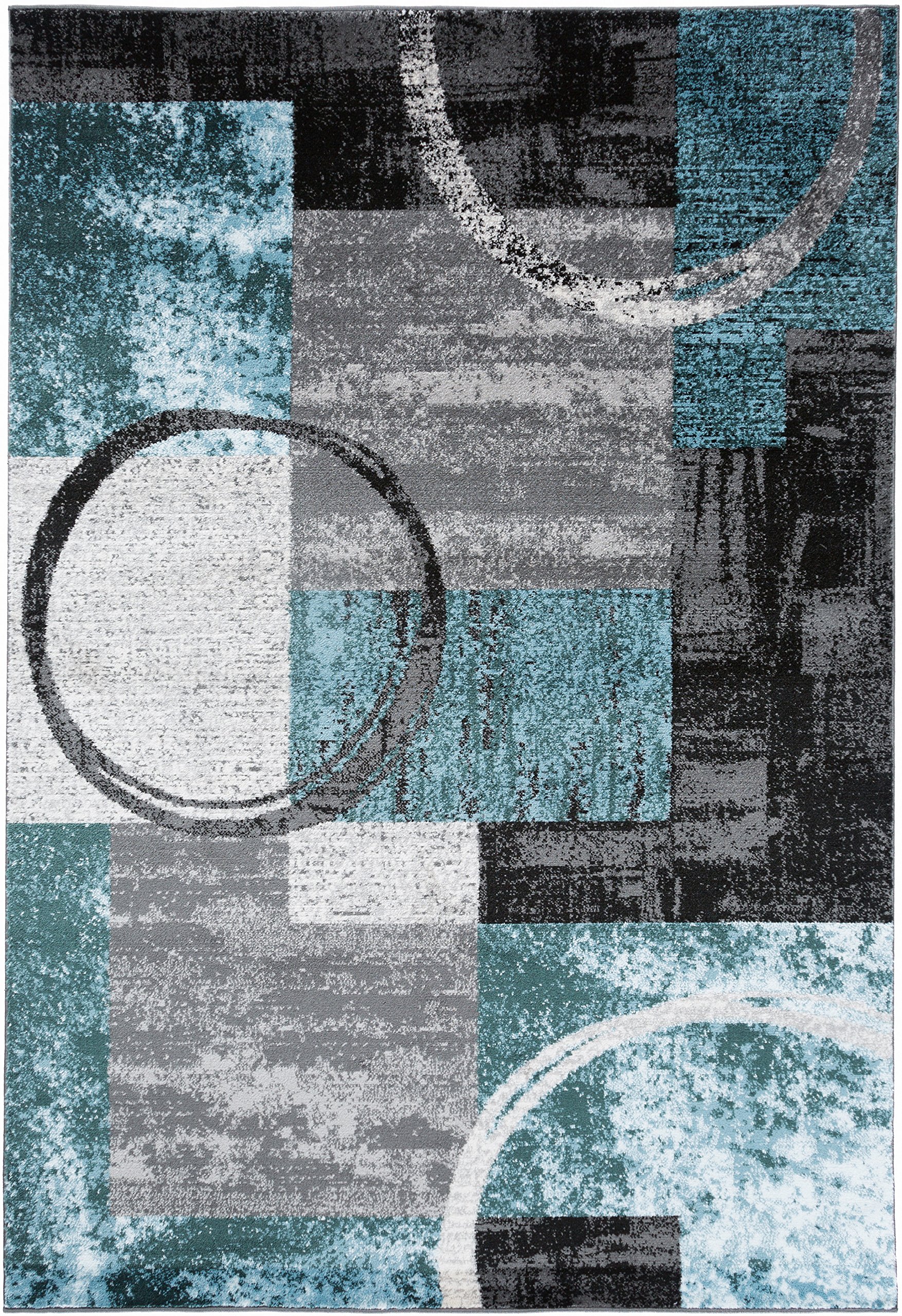 Rugshop Contemporary Abstract Circle Design Soft Area Rug 5'3