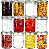 Ball Regular Mouth Mason Jars 8 oz. (12 Pack) - Half Pint Jars with Airtight Lids and Bands for Canning, Fermenting, Pickling