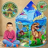 W&O Dino Paradise Play Tent with Roar Button - Epic Pop Up Tent for Boys & Girls - Perfect for Indoor & Outdoor Adventures