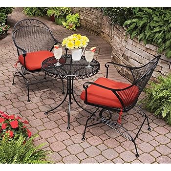 Amazon.com : Outdoor Wrought Iron Bistro Set W / FREE ...