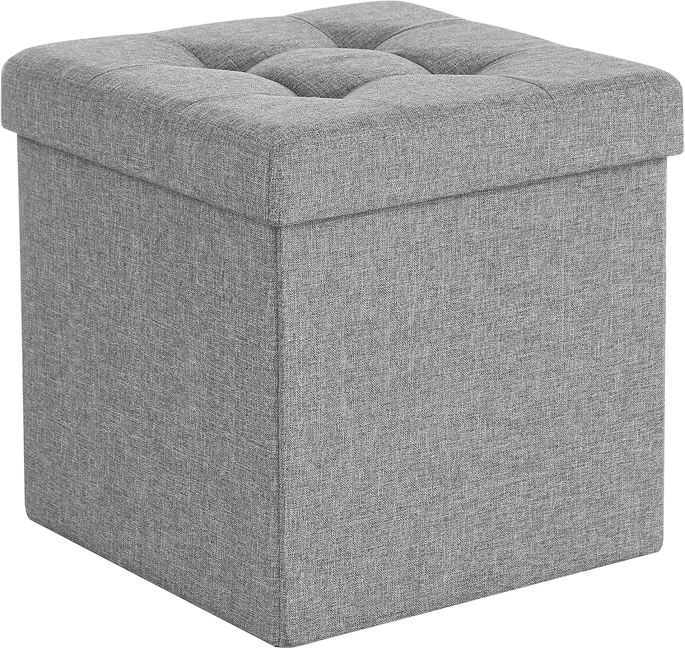 Songmics Mazie Collection Storage Ottoman Cube 38 cm Light Grey LSF82GYX