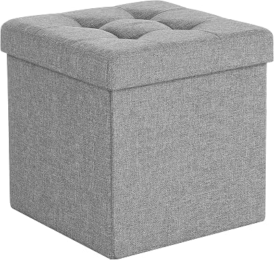 Songmics Mazie Collection Storage Ottoman Cube 38 cm Light Grey LSF82GYX