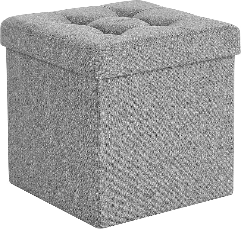 Songmics Mazie Collection Storage Ottoman Cube 38 cm Light Grey LSF82GYX