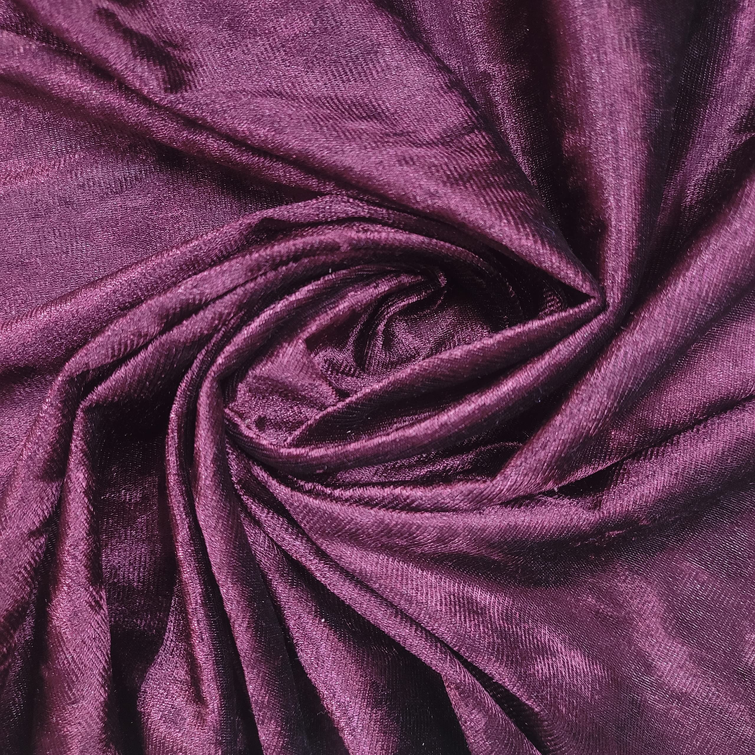 EP Premium Crushed Velvet Fabric Craft Stretch Velour Material Extra Wide - 58" - 150 cm Wide Sold As Pre - Cut Lengths (Burgundy (BB)