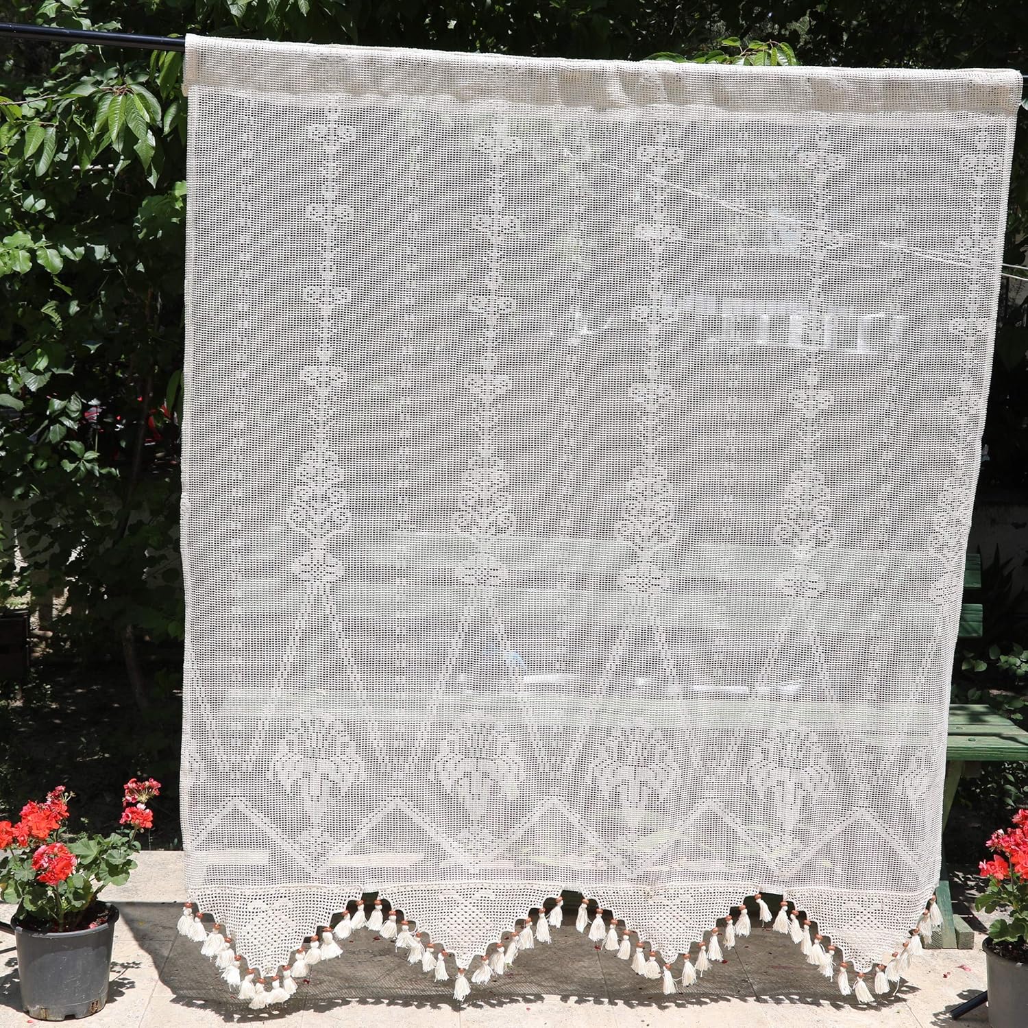 Sheer Curtain Crochet Curtain French Country Home Cafe Curtains
