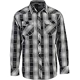 Gioberti Men's Western Plaid Long Sleeve Shirt with Pearl Snap-on